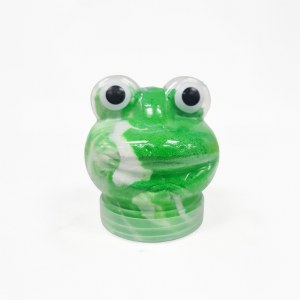 Picture of Frog Shaped Container Passover Slime Green White 3"